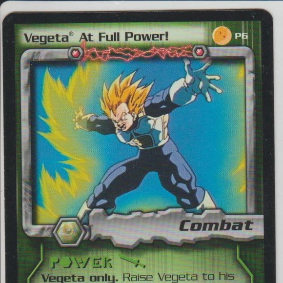 Dragon Ball Z Limited Vegeta At Full Power P6 Rare Cell Games Saga DBZ TCG CCG - Picture 2 of 5